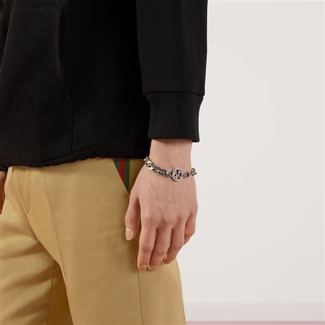 gucci garden bracelet in silver|silver bracelet with interlocking g.